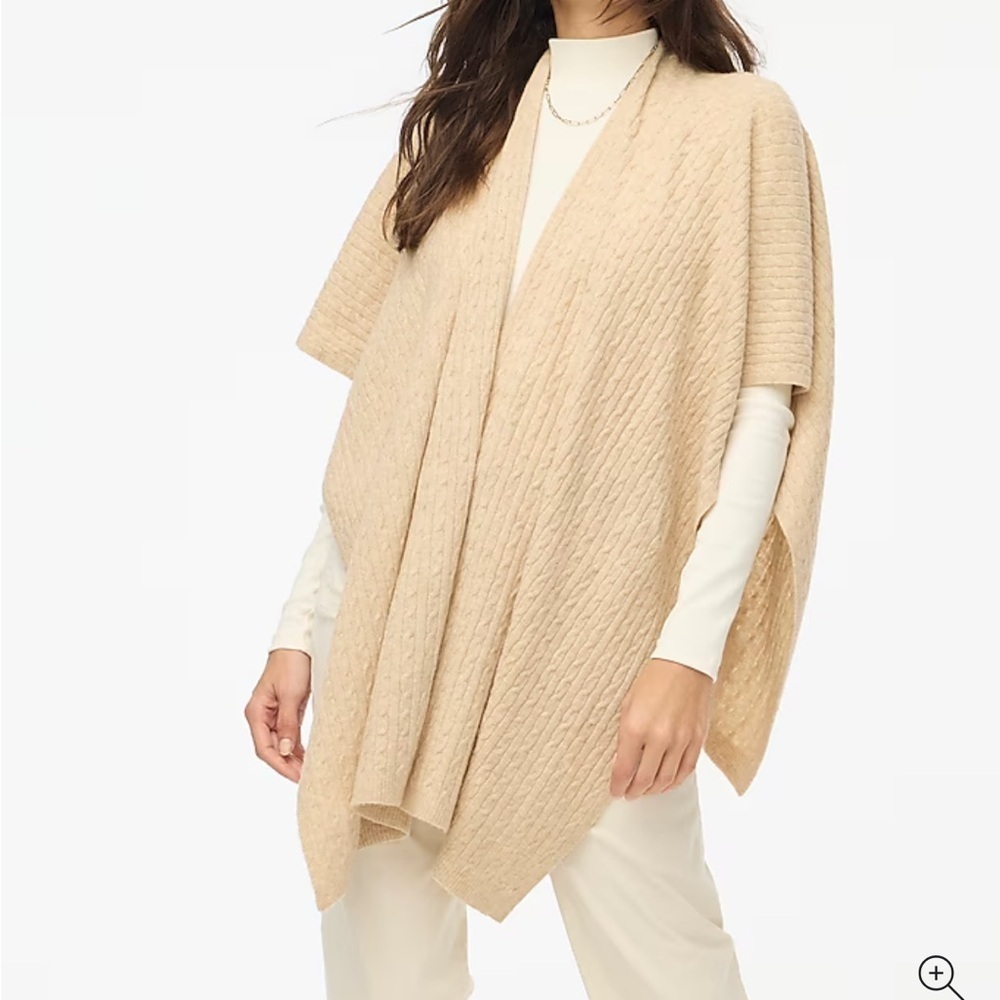 J. Crew heather brown dove Lightweight cable-knit poncho